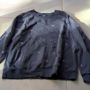 Embroidered flower cre neck sweatshirt old navy